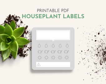 Cartões de cuidados com plantas, etiquetas de plantas, etiqueta de instruções de cuidados com plantas para impressão, presente de cuidador de plantas, planejador de plantas, etiqueta de jardim de plantas de casa