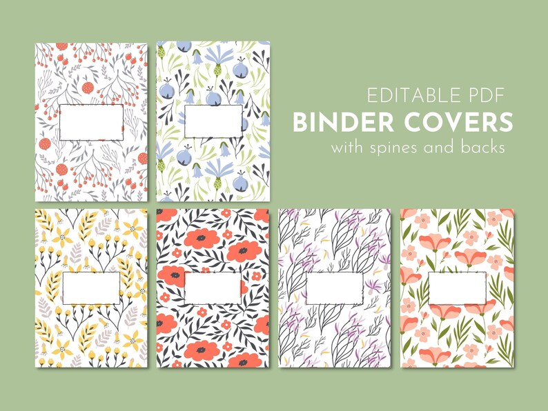 Printable Inserts Printable Covers Binder Insert Binder Covers Etsy