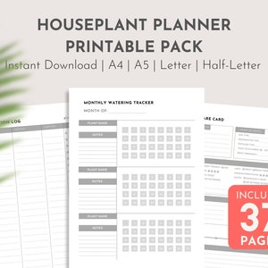 Plant Planner Printable, Indoor Plant Care Tracker, Zimmerpflanzen Planer Bundle PDF Inserts Plant Care Karten