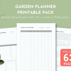 Garden Planner Printable Pages, Plant Printable, gardener tools, vegetable garden experiences record