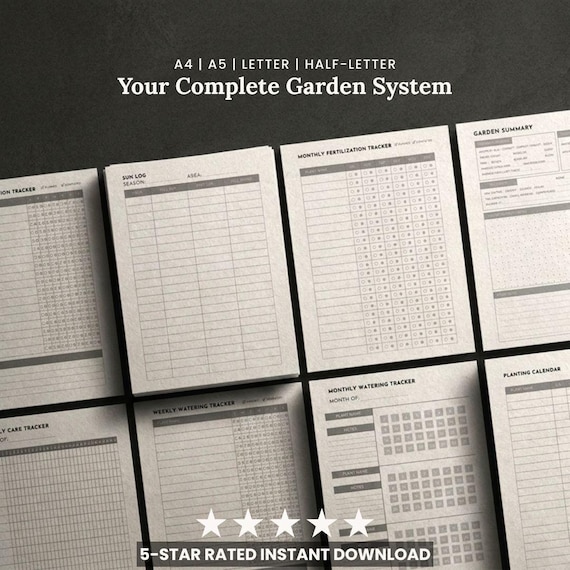 Garden Planner Printable, Vegetable Care Tracker, Plant Log Book, Organizer, To Do List & Chart