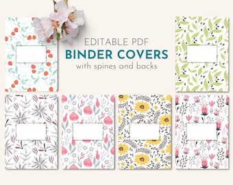 Binder Cover Printable Editable, Canva, Binder Insert, Planner Cover ...