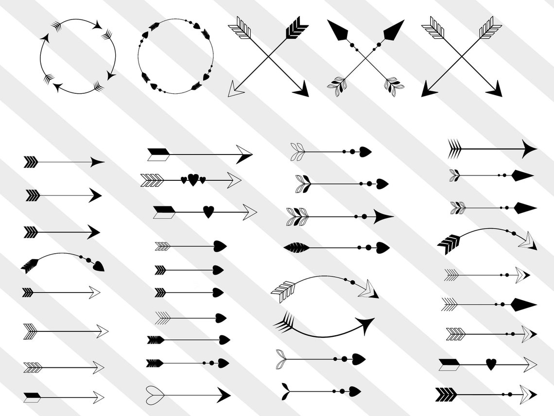 40 Arrow SVG Clipart Arrows Decorative Arrows PNG Arrows Etsy