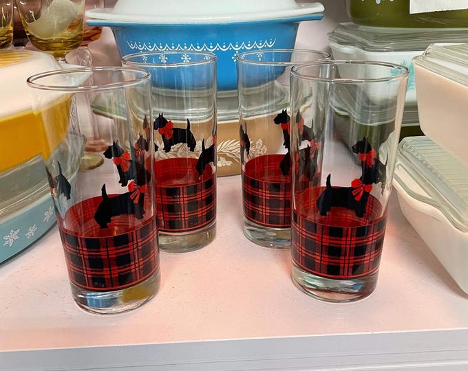 Anchor Hocking Vintage Scottie Dog Glasses