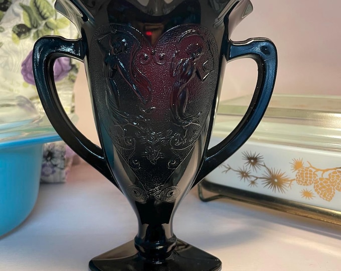 L. E. Smith Vintage Black Amethyst Vase