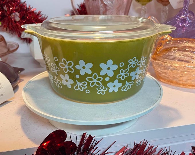 Pyrex Vintage Spring Blossom 1 Qt Round Casserole Dish #473 with Lid