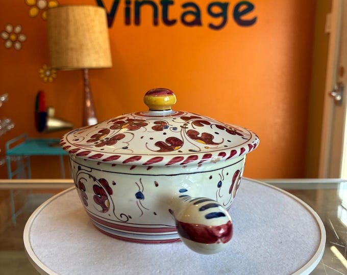 Grazia Deruta Italy Vintage Galletto Red Rooster Soup Bowl Hand Painted