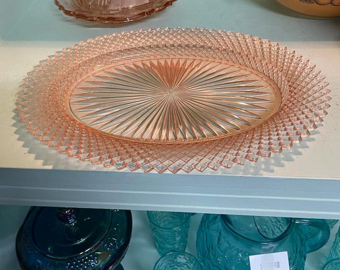 Anchor Hocking Vintage Pink Miss America Platter