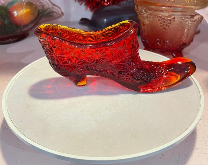 Kanawha Ruby Red Glass Boot UV Reactive Cadmium Glow