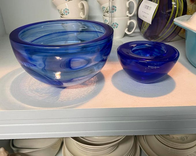 Kosta Boda Contrast Blue Bowl Set Ana Ehrner Sweden