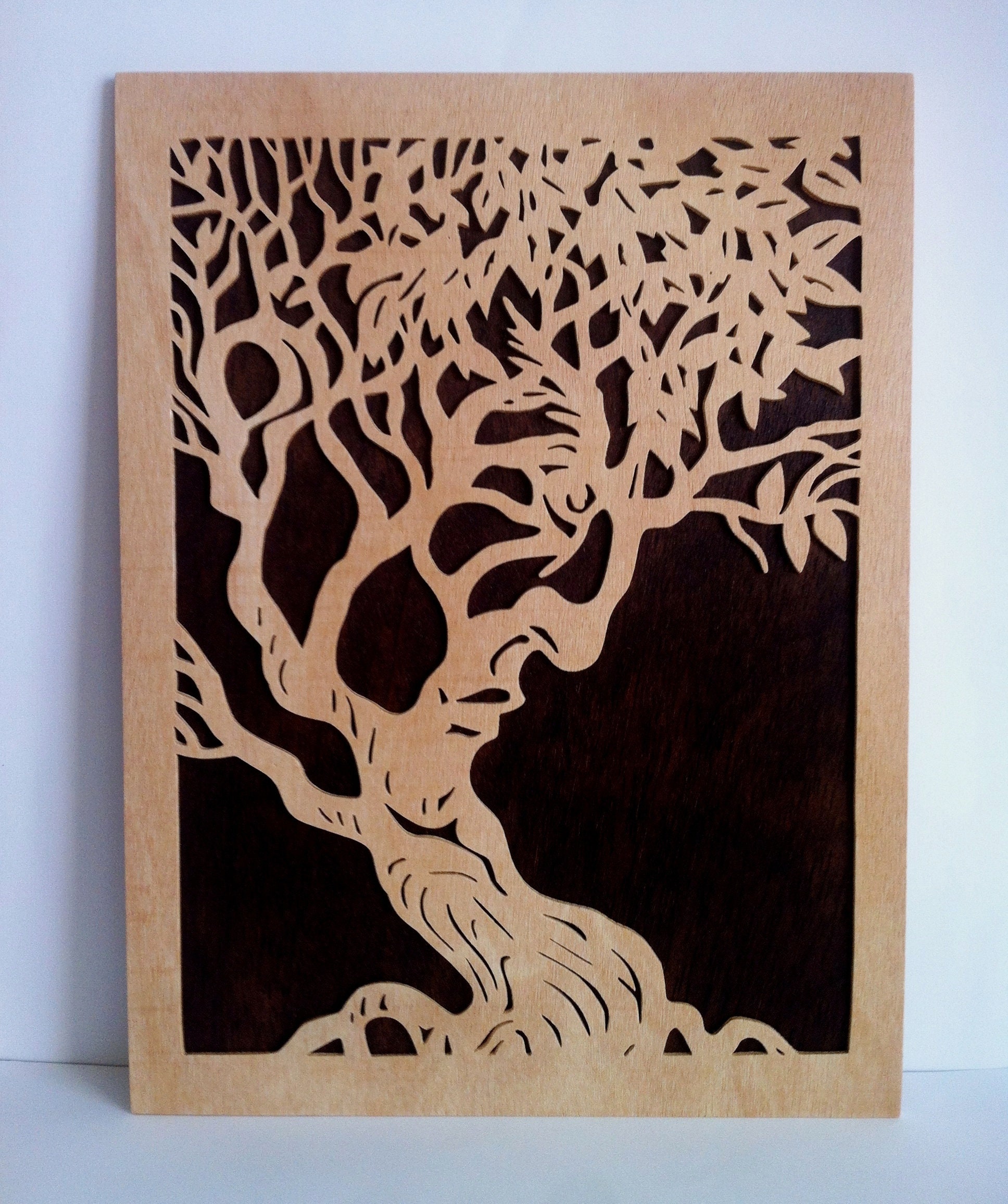 Wall art of wood scroll saw tree wall decoration | Etsy