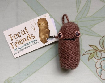 hand knitted stuffed toy Fecal Friends made in New Zealand