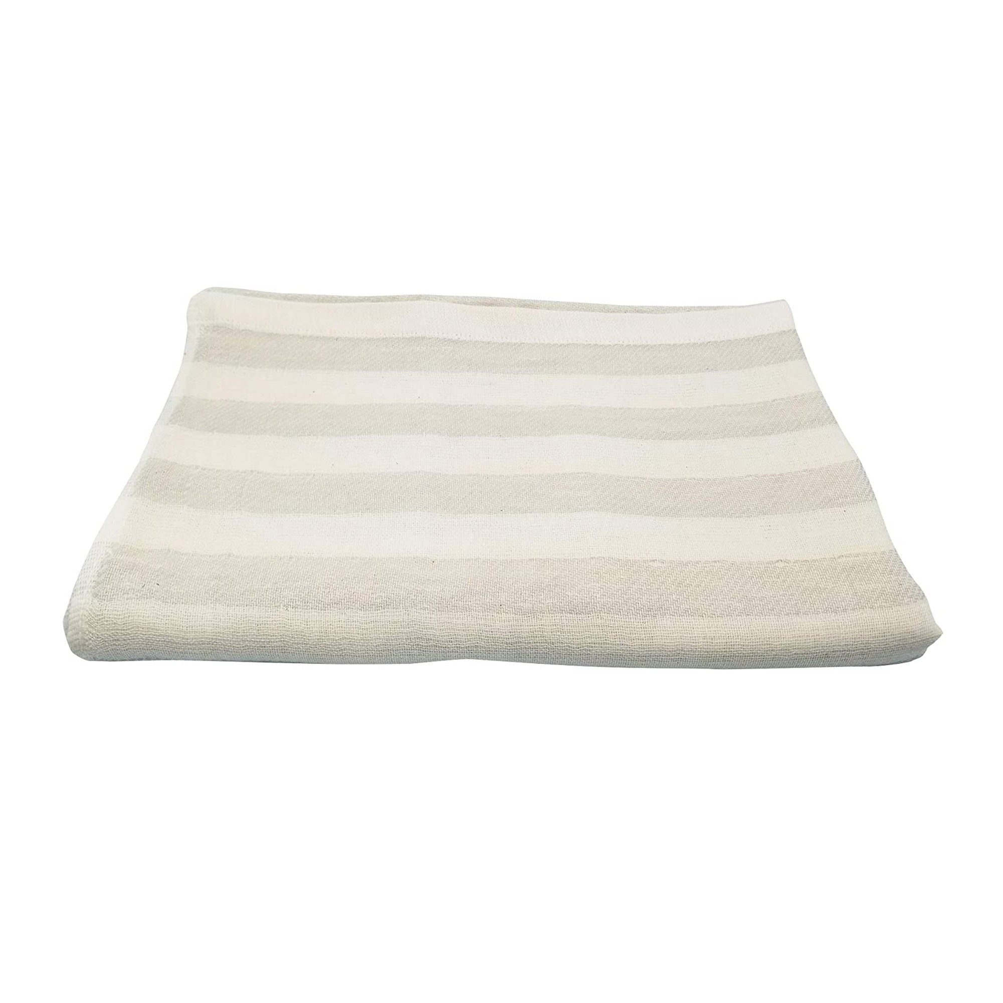 Quick-Drying Grey Two-Tone End Stripes Ultra Soft Senshu Japanese Bath Towel