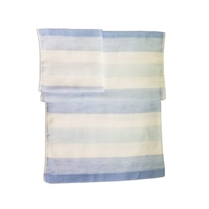 Senshu Japanese Towel, Set of 3 Sizes, Ultra Soft, Quick-Drying, Two-Tone Stripes, Blue