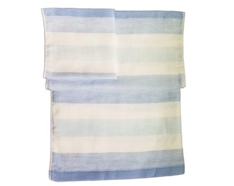 Senshu Japanese Towel, Set of 3 Sizes, Ultra Soft, Quick-Drying, Two-Tone Stripes, Blue