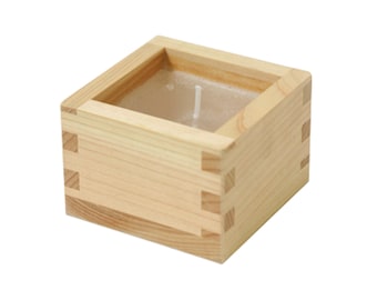 Hinoki Candle in Hinoki Wood Sake Cup