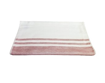 Senshu Japanese Hand Towel, Ultra Soft, Quick-Drying, Two-Tone End Stripes, Red