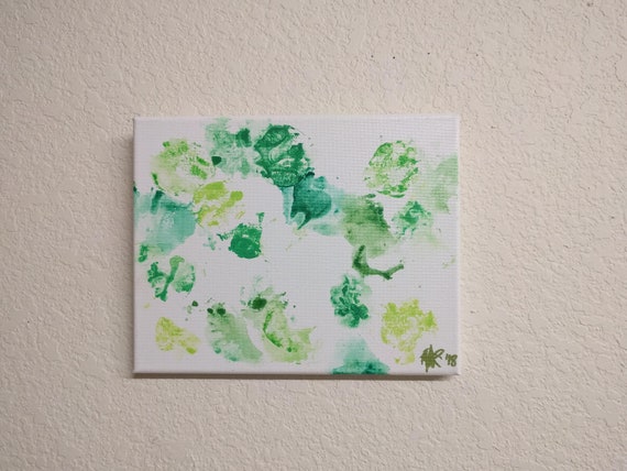 Modern Decor Floral Painting Wedding Gift Green Painting Etsy