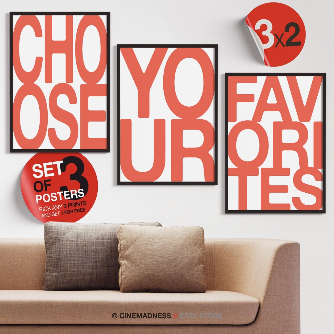 Set of 3 Custom Movie Posters Prints. Pick Any 3 Cinema Poster Prints ...