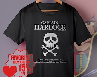 GEEKS RULE CAPTAIN HARLOCK Tシャツ　XL Japanese anime Space Pirate Captain Harlock T-shirt size L