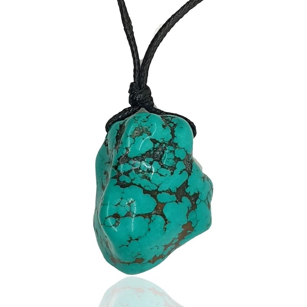 Raw Turquoise Crystal Ketting | door BARBARI Jewelry | Handgemaakt cadeau voor hem en haar! Natuurlijke turquoise sieraden voor mannen en vrouwen