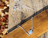 Silver Plated Bracelet for Women by BARBARI Jewelries Handmade Gift for Her Round Evil Eye Pendant- inlaid blue zircons- Special Design