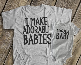 I make adorable babies® shirts dad and baby matching t-shirt and bodysuit gift set ORIGINAL- great gift for Father's Day 22FD-008-Set