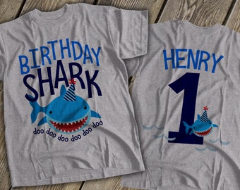 Birthday Shark Shirt First Birthday Baby Shark Theme Shark Etsy Birthday Shark Shirt First Birthday Baby Shark Theme Shark Etsy