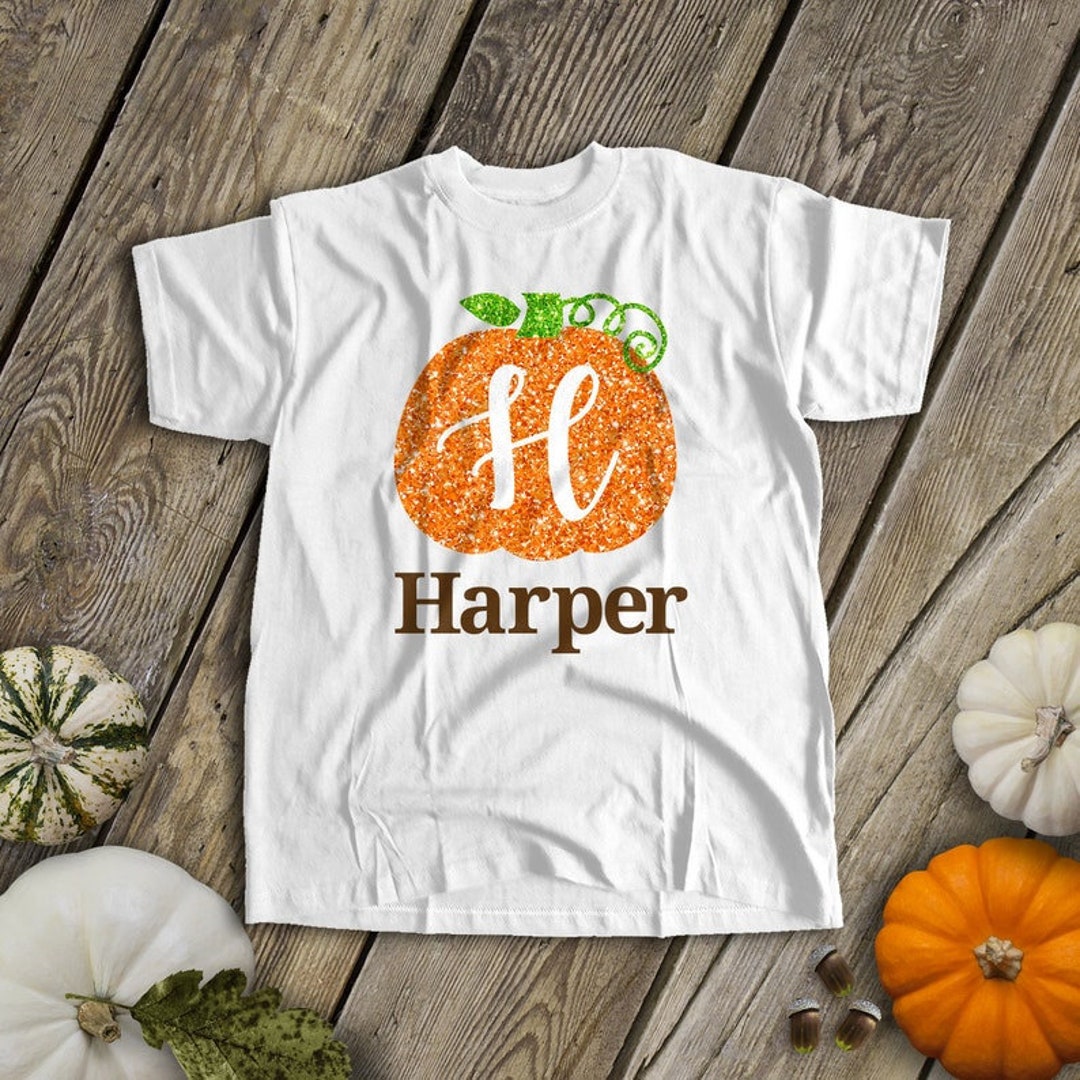 Glitter Pumpkin Round Neck Short Sleeve T-Shirt main image 0
