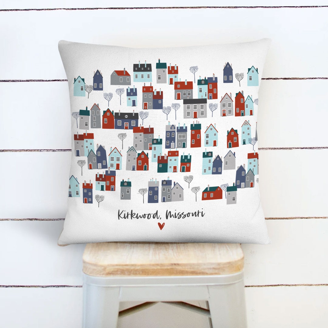 Holiday Pillowcase Pillow Christmas Village Throw Pillow Etsy