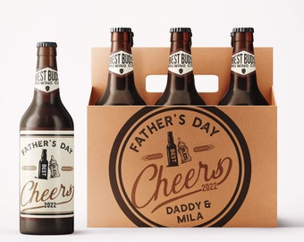 beer father's day gifts funny cute beer carrier and labels to DIY your own beer gifts make the beer extra special father's day craft beer