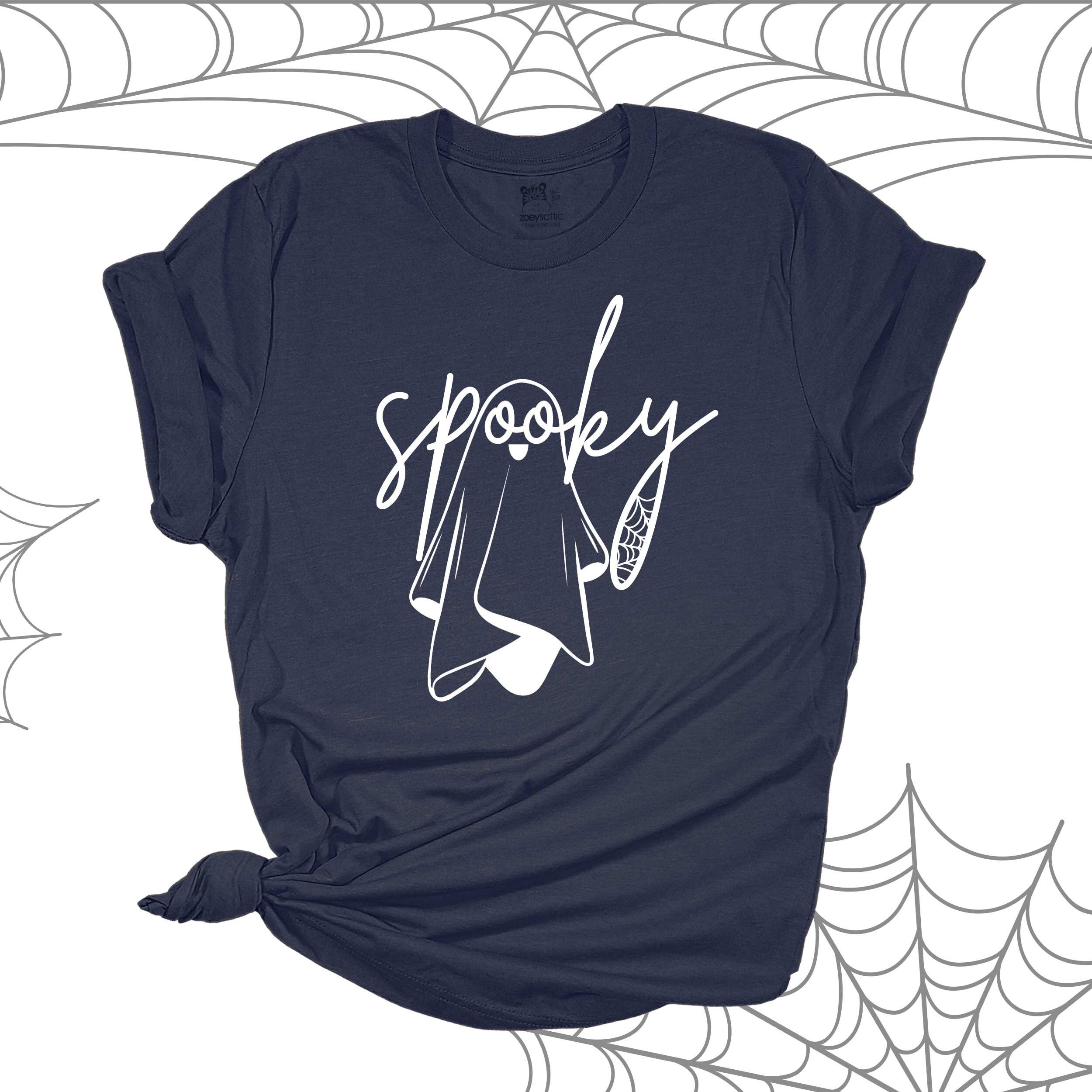 Halloween Shirts | Spooky Ghost Unisex Adult Crew Neck DARK