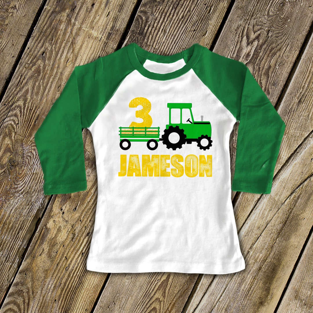 First Birthday Tractor Raglan Shirt Farm Tractor ANY AGE - Etsy