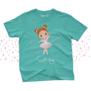 ballerina girl shirt | ballet dancer personalized tshirt | little girl dancer birthday or christmas gift shirt