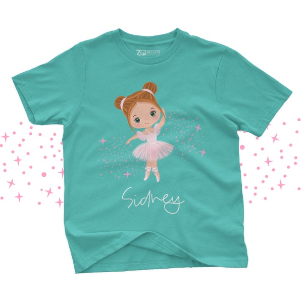 ballerina girl shirt | ballet dancer personalized tshirt | little girl dancer birthday or christmas gift shirt