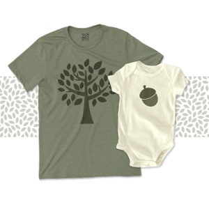 matching dad and baby shirts fathers day shirts acorn tree t-shirts for dad and kids and baby gift set - Father&#39;s Day gift 22FD-013-Set