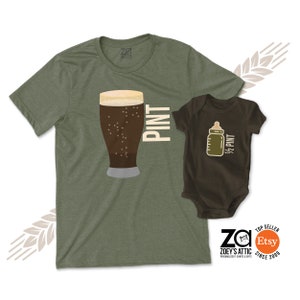 pint half pint matching t-shirts dad baby father son matching shirts father's day shirt set first father's day gift MDF1-009-SIPPY image 1