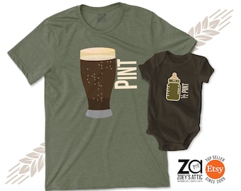 pint half pint matching t-shirts | dad baby father son matching shirts father's day shirt set | first father's day gift MDF1-009-SIPPY