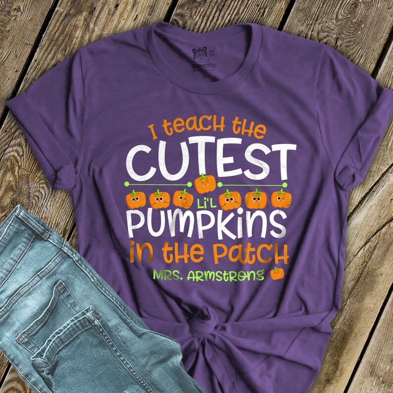 Halloween Teacher Shirt Cutest Li'l Pumpkins in the Etsy