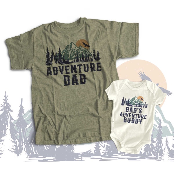 father's day matching dad and kiddo shirts fun adventure dad adventure buddy matching set of shirts for birthday christmas gift 23FD-014-Set