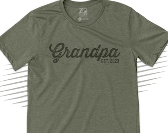 Grandpa shirt - grandpa established any year custom t-shirt - great for a pregnancy announcement or Father's Day gift 22FD-031
