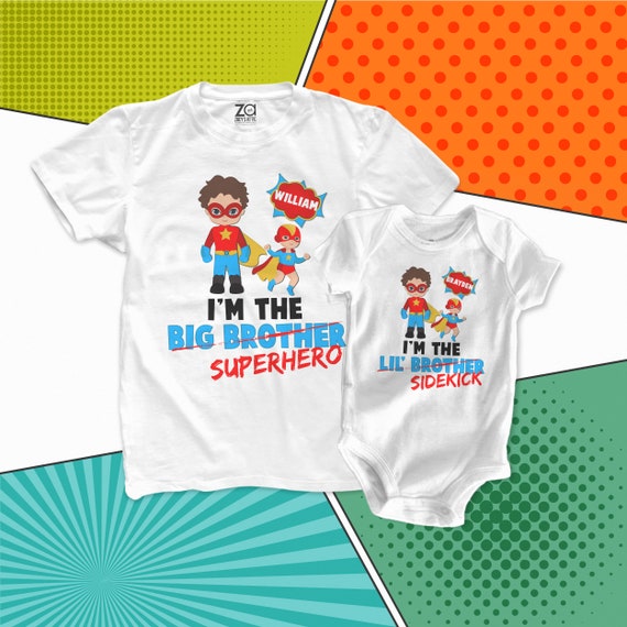 Superhero Super Big Brother Matching Sibling T-Shirts Superhero Super Big Brother Matching Sibling T-Shirts