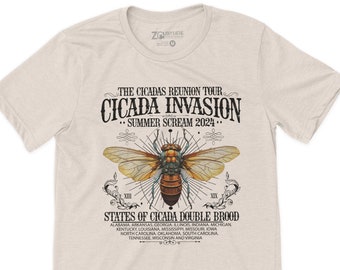 funny cicada concert tee 2024 reunion tour cicada t-shirts missouri illinois concert cicada t-shirt band style cicada t-shirts