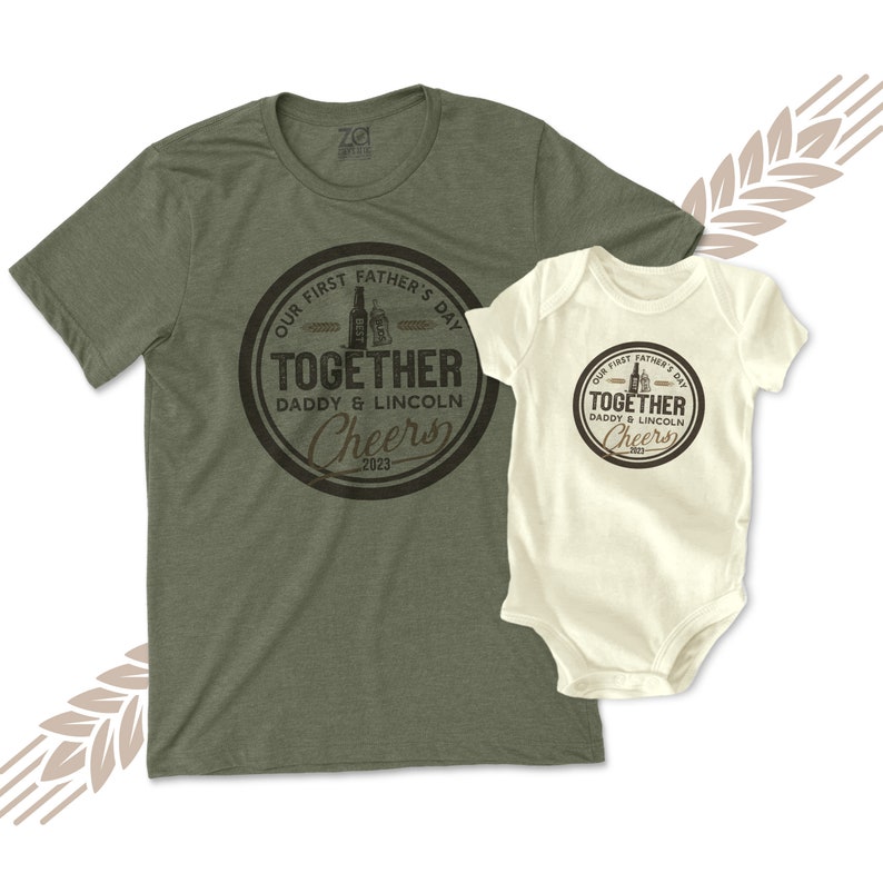 matching dad and baby shirts fathers day shirts our first father's day together gift set great Father's Day gift 22FD-068-Set image 1