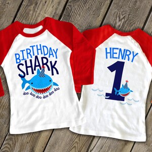 birthday shark shirt first birthday | baby shark theme | shark birthday shirt | any age birthday tshirt 22BD-126-R