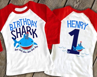 birthday shark shirt first birthday | baby shark theme | shark birthday shirt | any age birthday tshirt 22BD-126-R