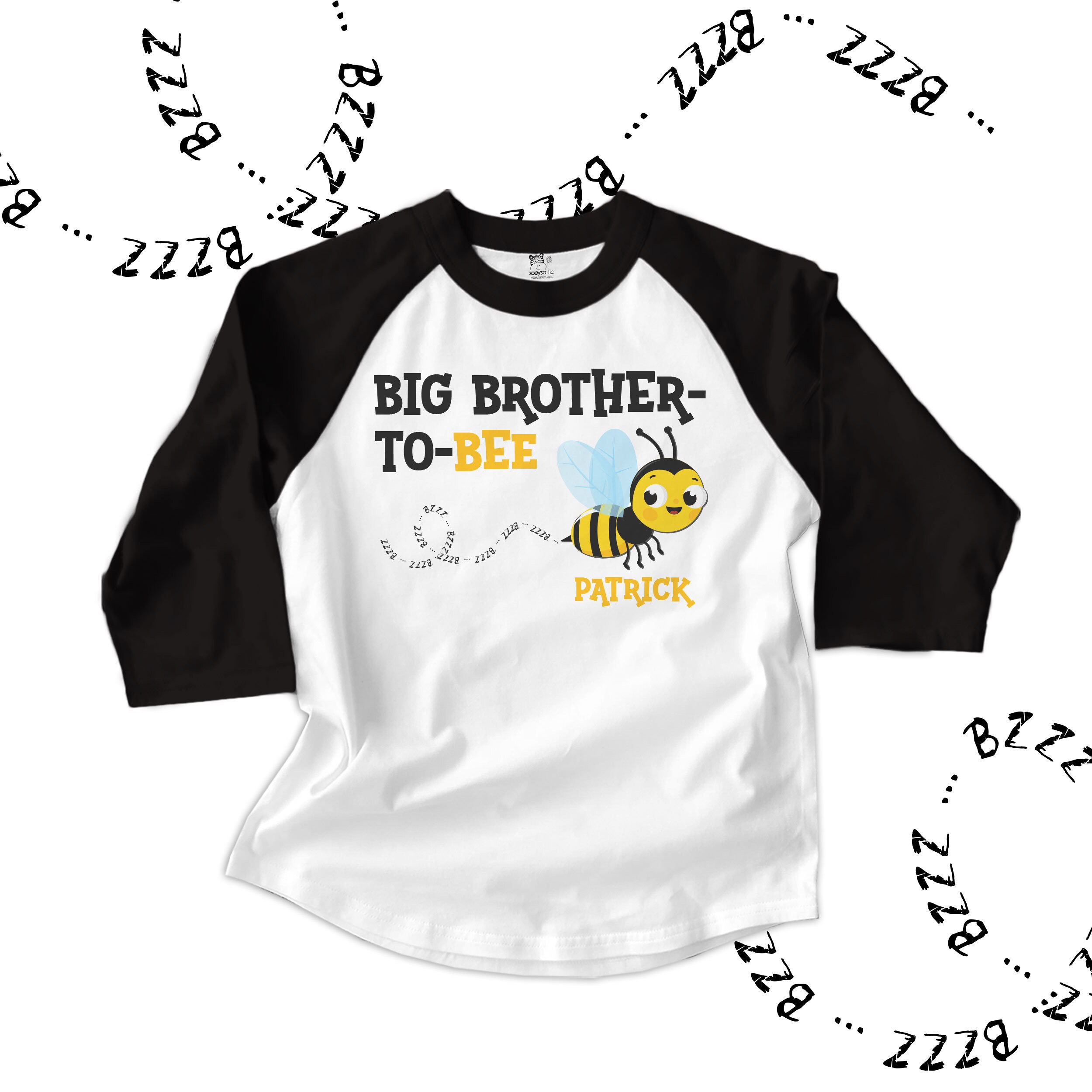 camisa raglán de hermano mayor / hermano mayor a ser / camisa de hermano mayor de abejorro / hermano mayor a abeja hermano mayor MBEE-012-R