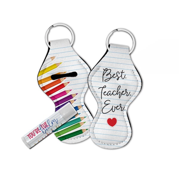 teacher gifts best teacher ever lip balm holder end of school year teacher gift christmas holiday lip balm teacher gift lbh-004