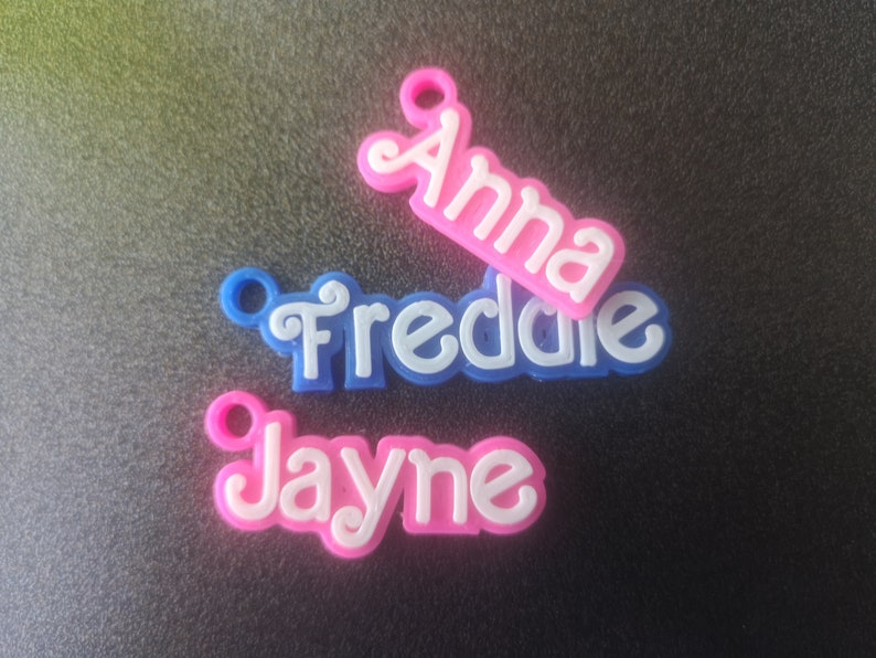 Personalised 3D Keyrings. Perfect for Barbie theme party bag fillers image 4