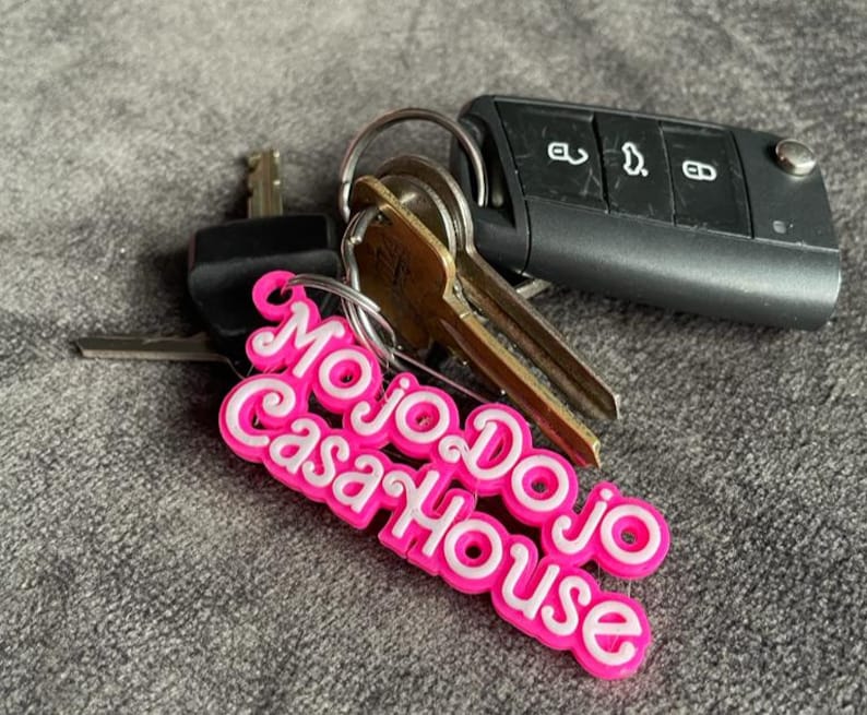 Personalised 3D Keyrings. Perfect for Barbie theme party bag fillers image 2